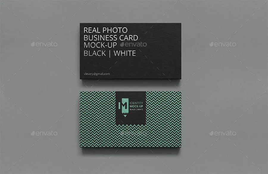 Photorealistic Business Card Mockup Black & White