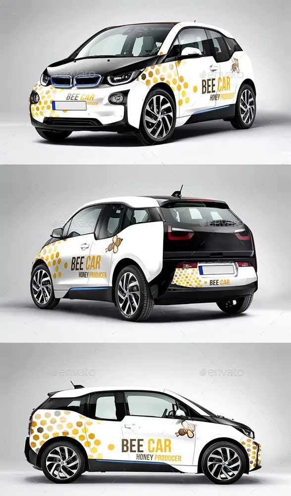 Photorealistic Deutch Electric Car Mockup