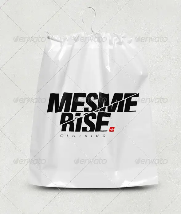 Plastic Drawstring Bag Mock-up