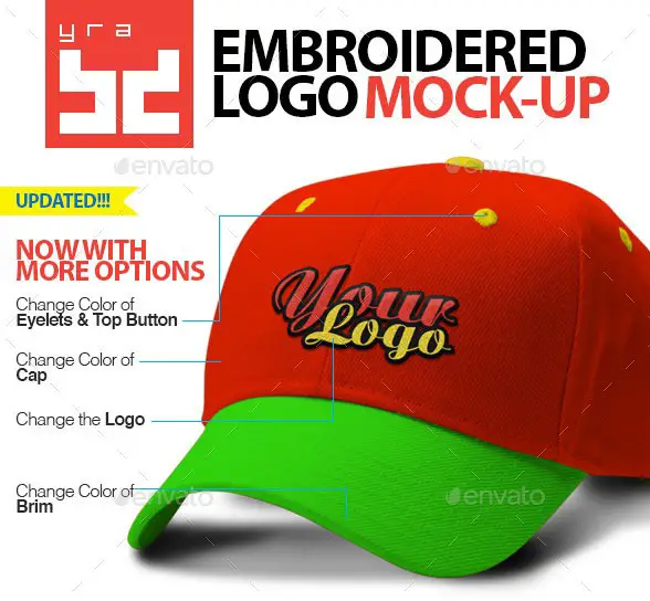 Polo Cap Mockup with Embroidered Logo