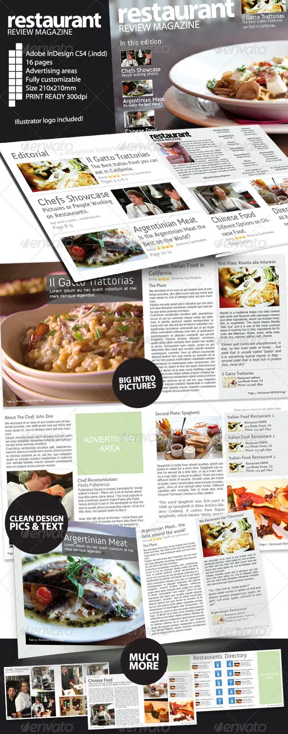 Restaurant Review Magazine Indesign CS4