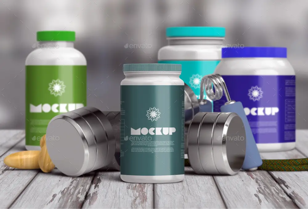 Sports Nutrition Jars Mockup