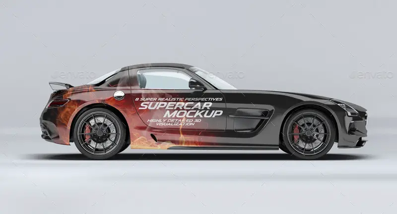 Supercar Mercedes SLS AMG Mockup