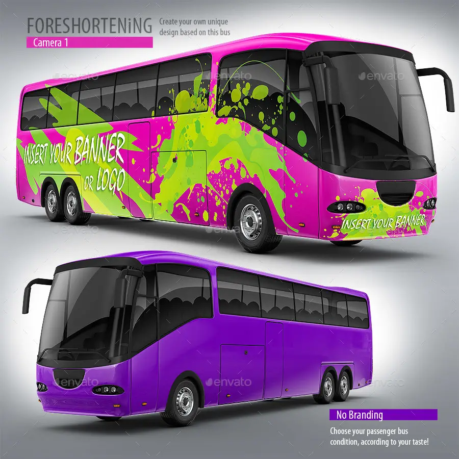 Tourist Branded bus Mockup