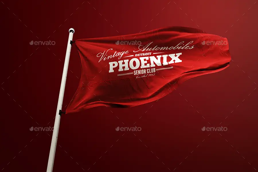 10 Realistic 3D Flag Mockup