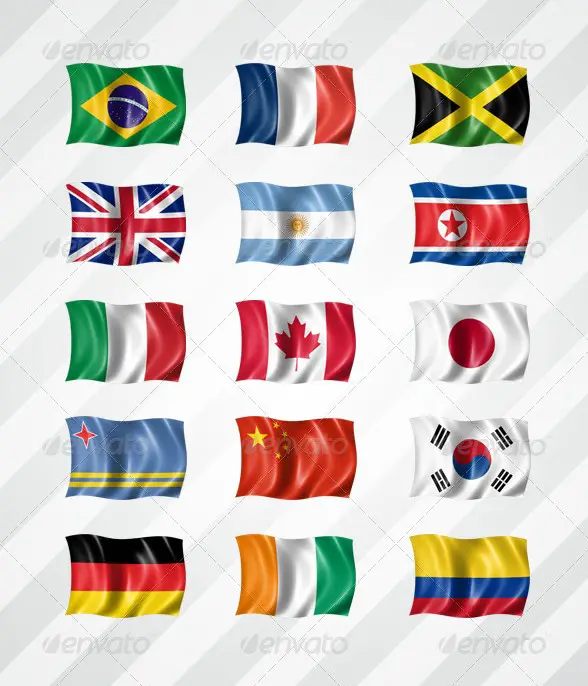 210 Flags Mockup in High Resolution