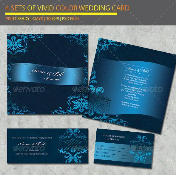 4 items Wedding Card