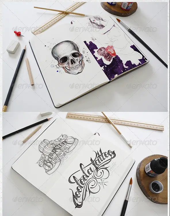 Artist Sketch Book Mockup