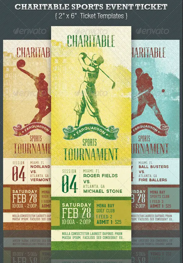 Charitable Sports Event Ticket Template