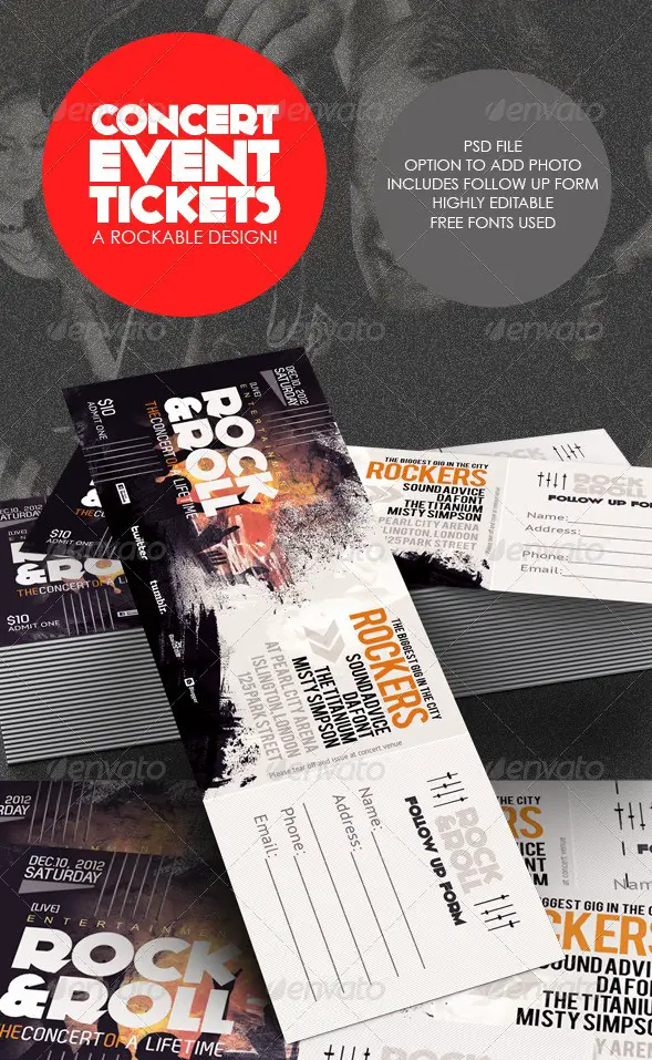 Concert & Event Tickets/Passes Template