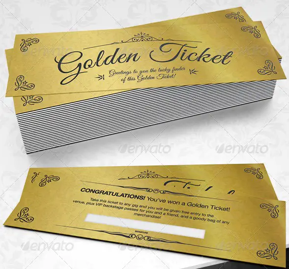 Elegant Golden Tickets Template