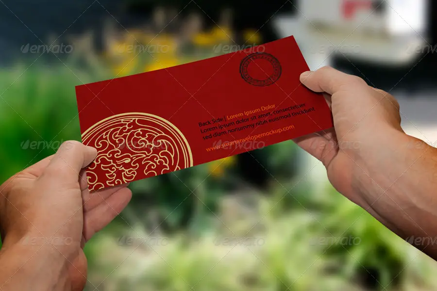 Envelope Hands Mockup