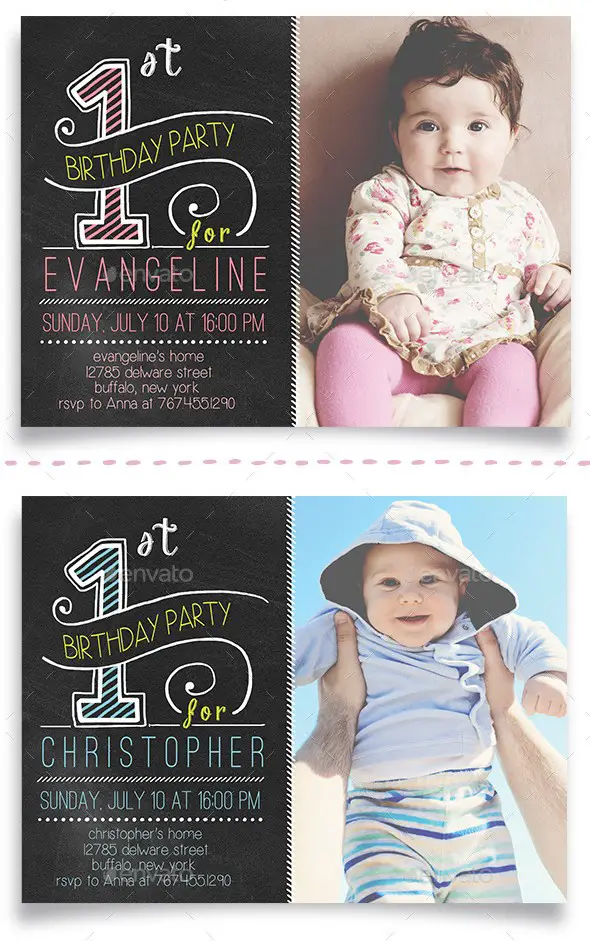 First Birthday Celebration Cards