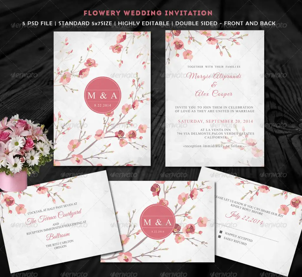 Flowery Wedding Invitation