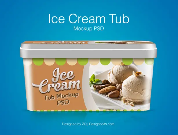 Free Ice Cream Tub Packaging Mockup