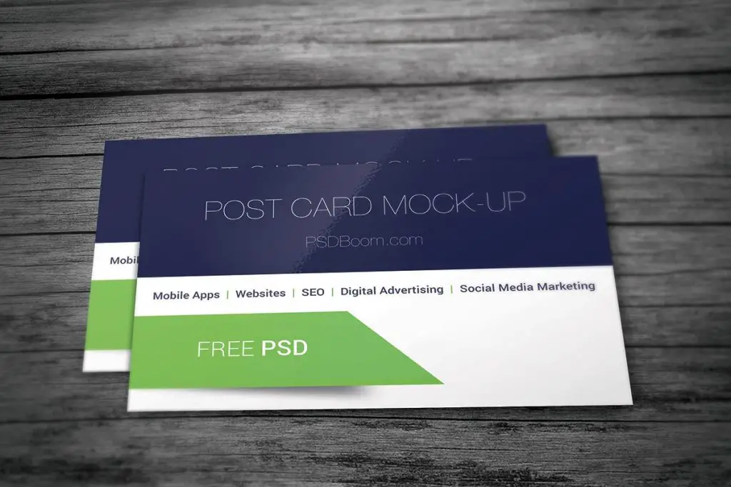 Free PSD Postcard Mockup