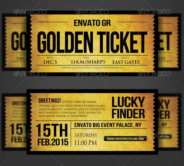 Golden Silver Ticket Template