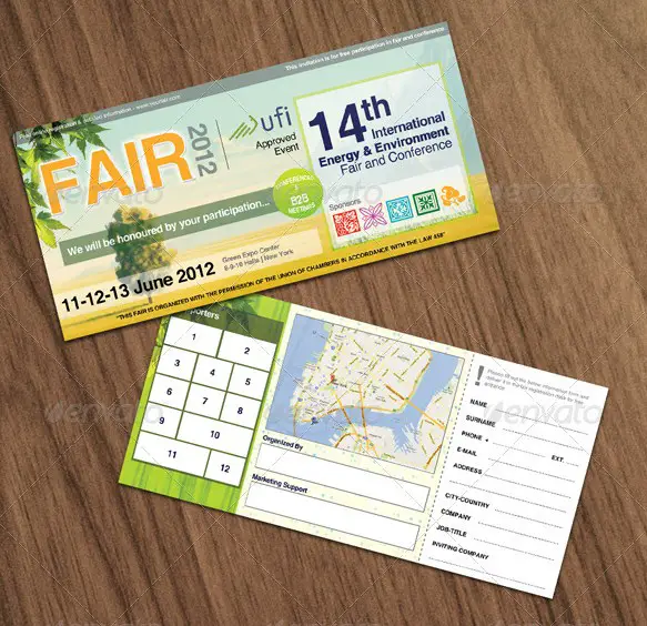 Green & Eco Fair Ticket Template
