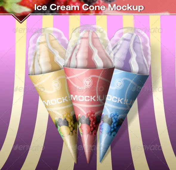 Ice Cream Cone Mockup