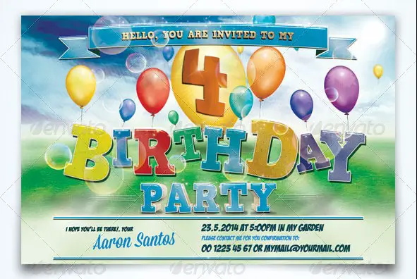 Kids Birthday Invitation Template