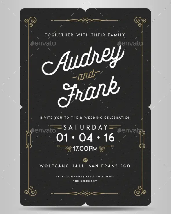 Letterpress Wedding Invitation