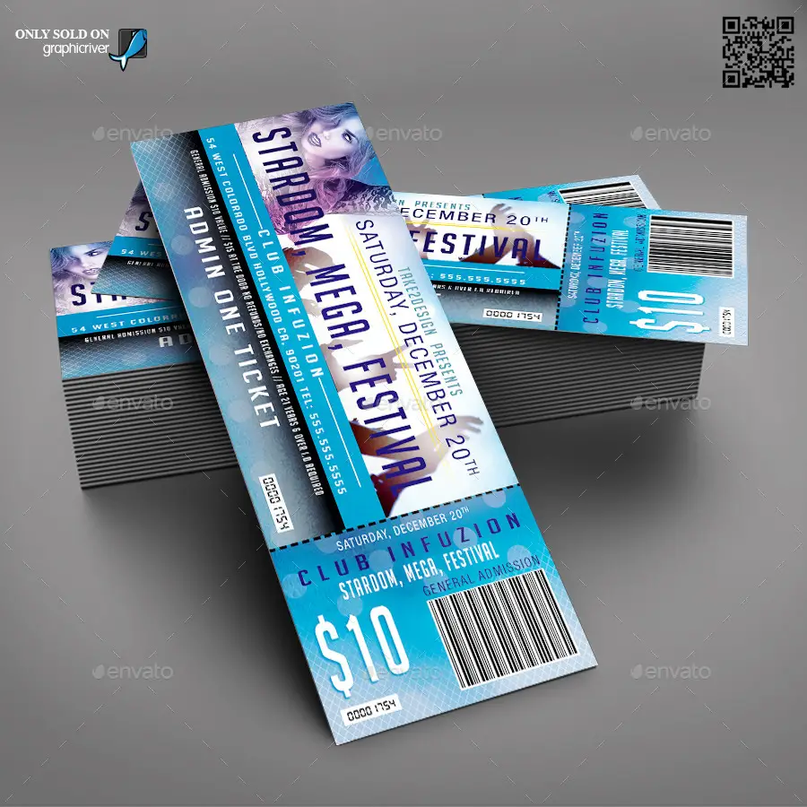 Print Ready Event Ticket Template