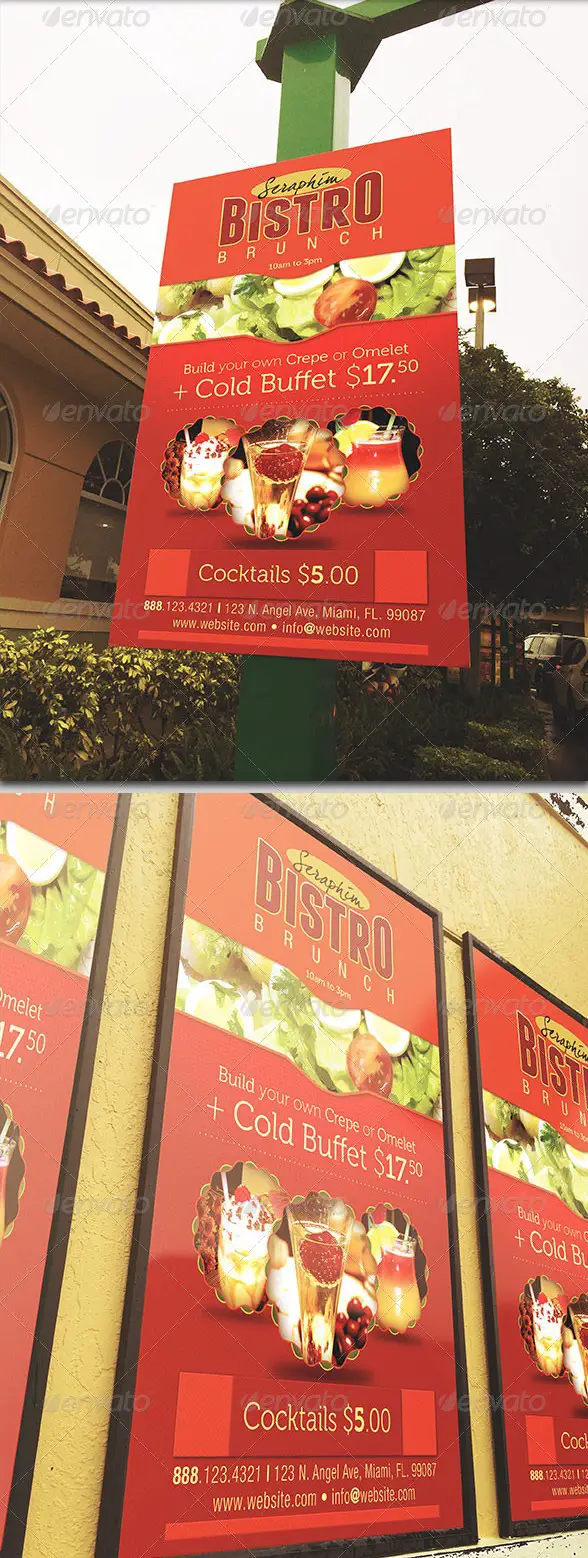 Restaurant Signage Mockup Template