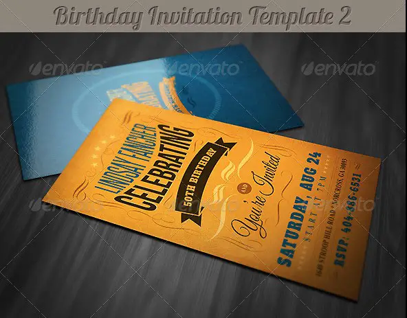 Retro Birthday Invitation 2