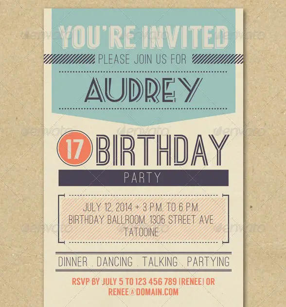 Retro Birthday Invitation