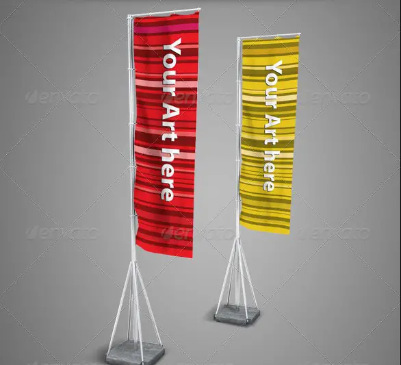 Vertical Flags Mockup