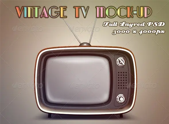 Vintage TV Mockup