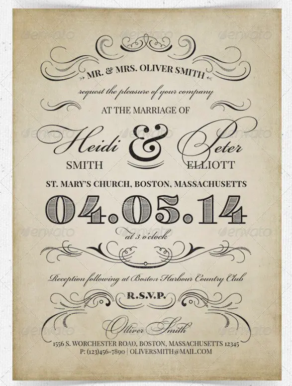 Vintage Wedding Invitation