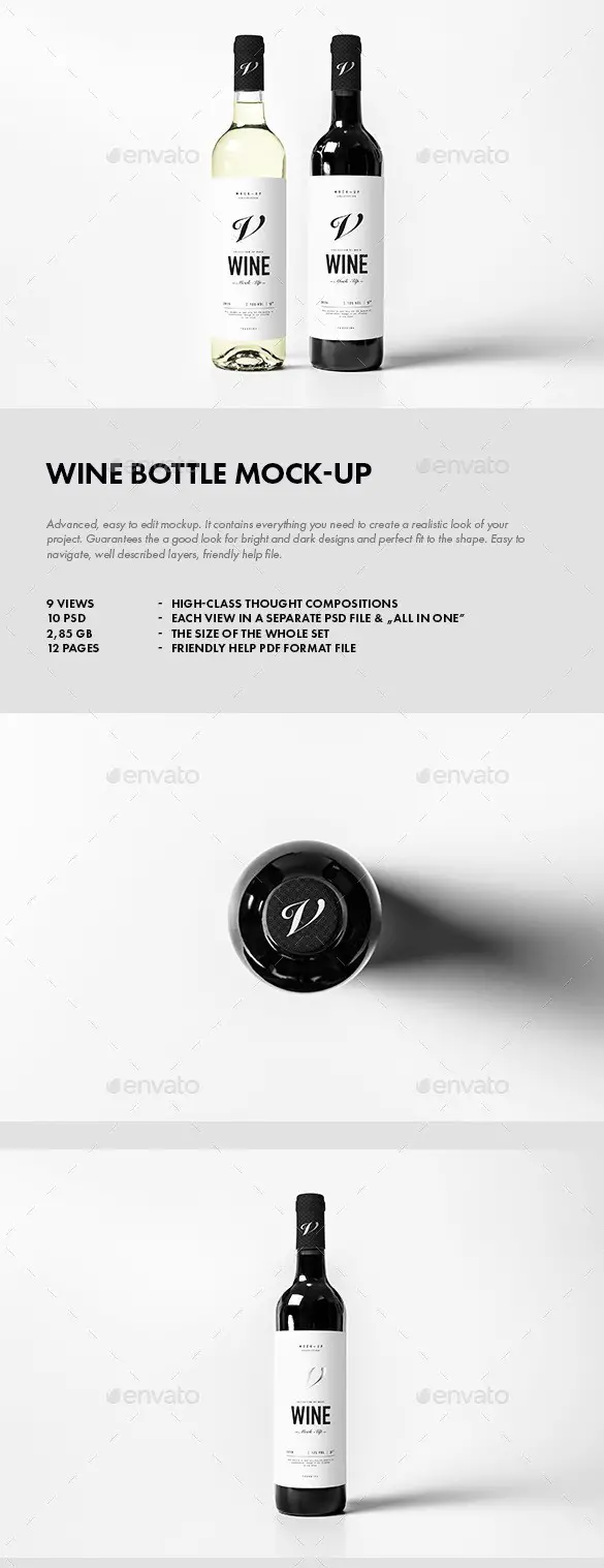 Wine Bottle Mockup