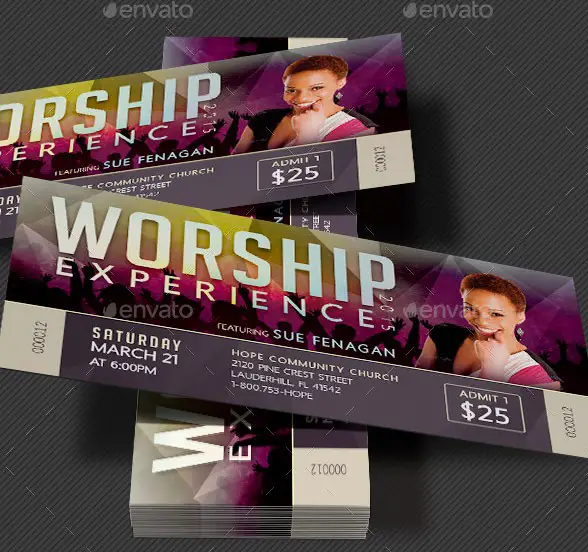 Worship Concert Ticket Template