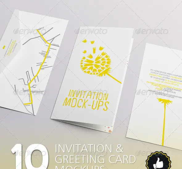 10 Invitation & Greeting Card Mockups