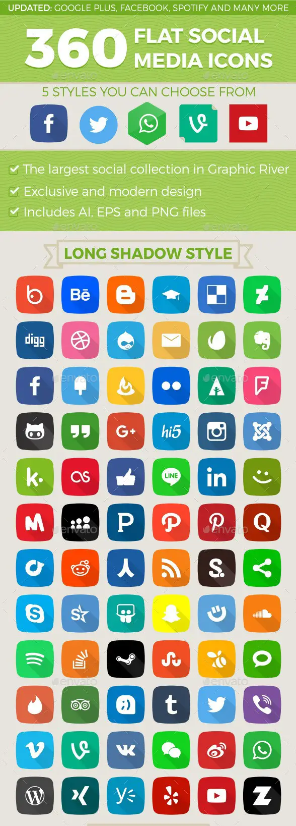 360 Social Media Icons