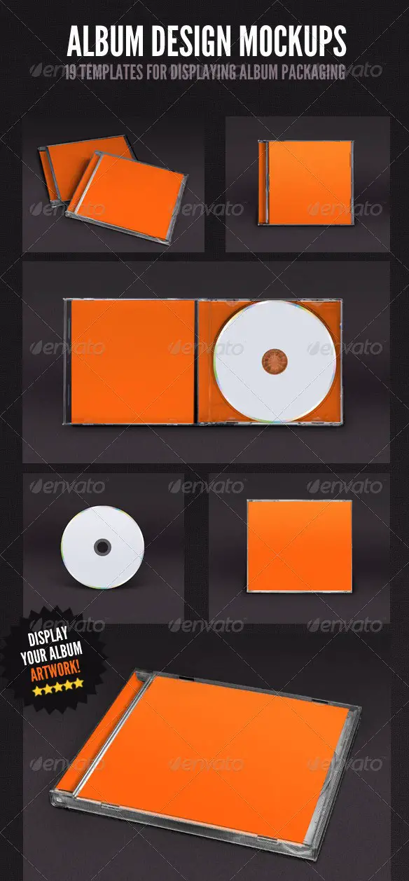 Album Cover Mockup Bundle - 19 Templates