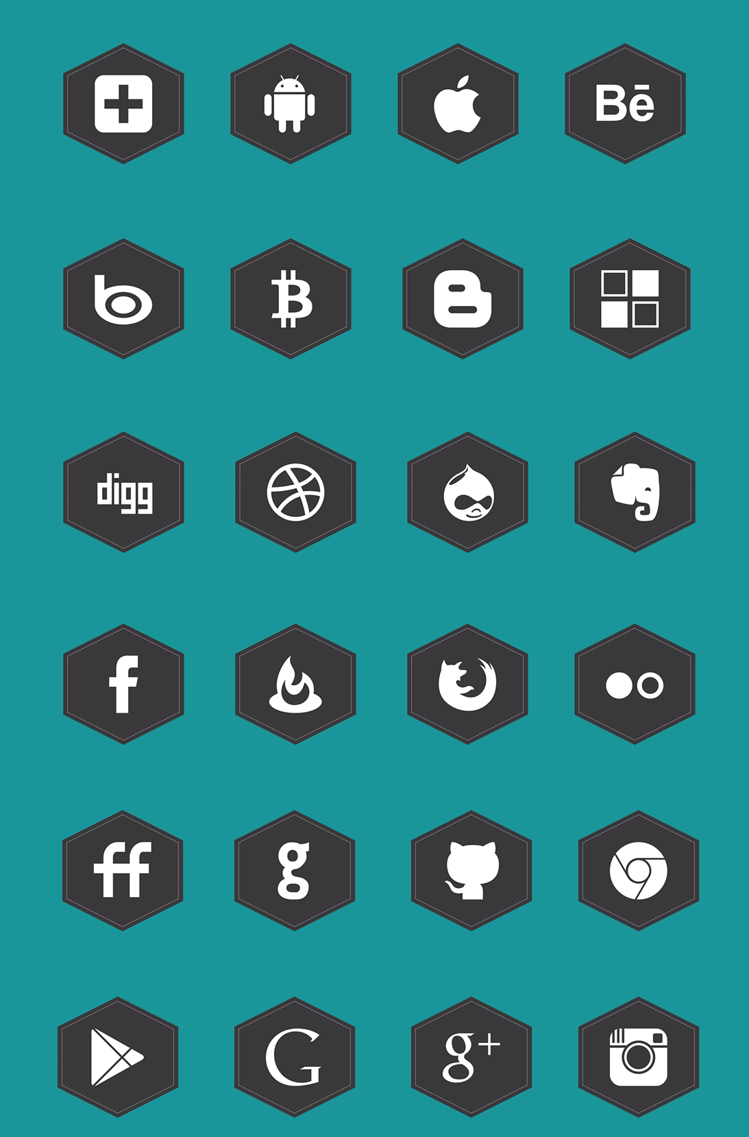 Free Black Social Media Icons Set