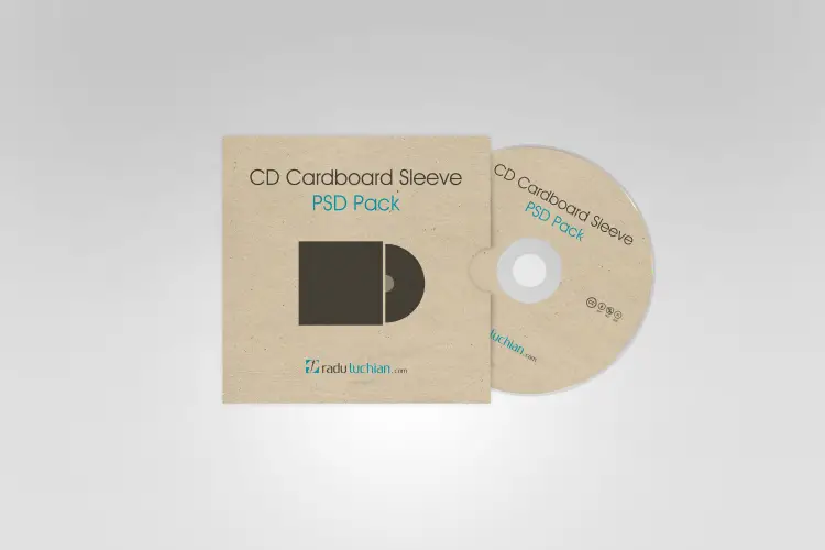 Free CD Cardboard Sleeve Mockup