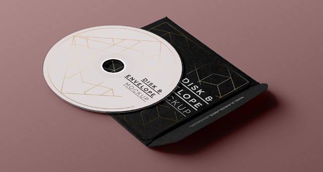 Free CD Sleeve and Disc Mockup