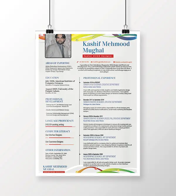 Free Creative Minimal Resume Template PSD