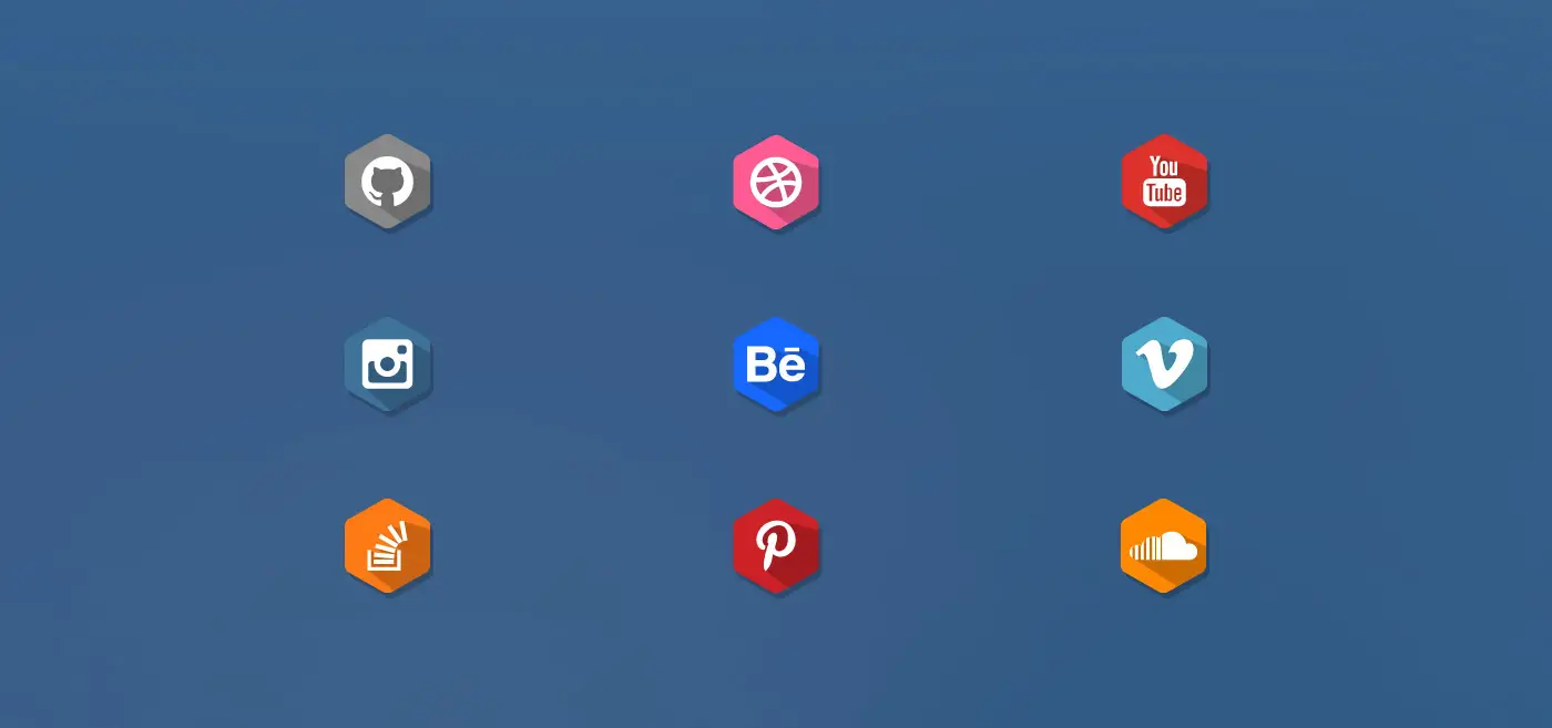 Free Long Shadow Flat Social Media Icons