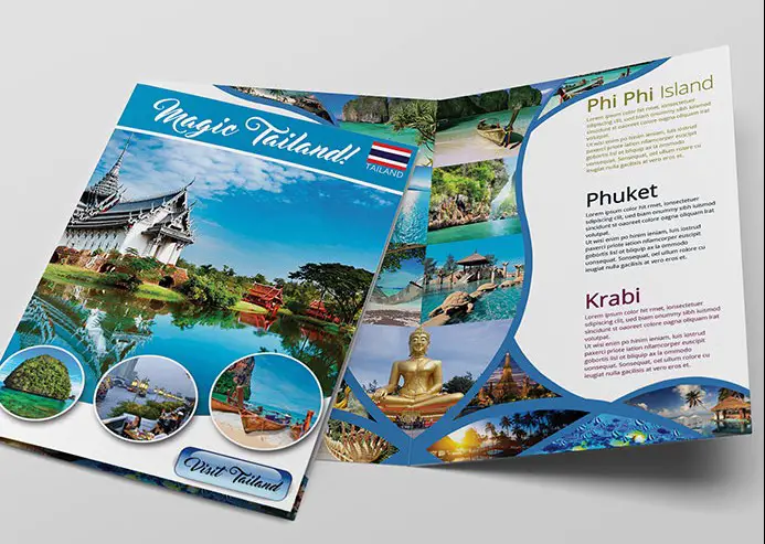 Free PSD Bi-Fold Tourist Brochure Template