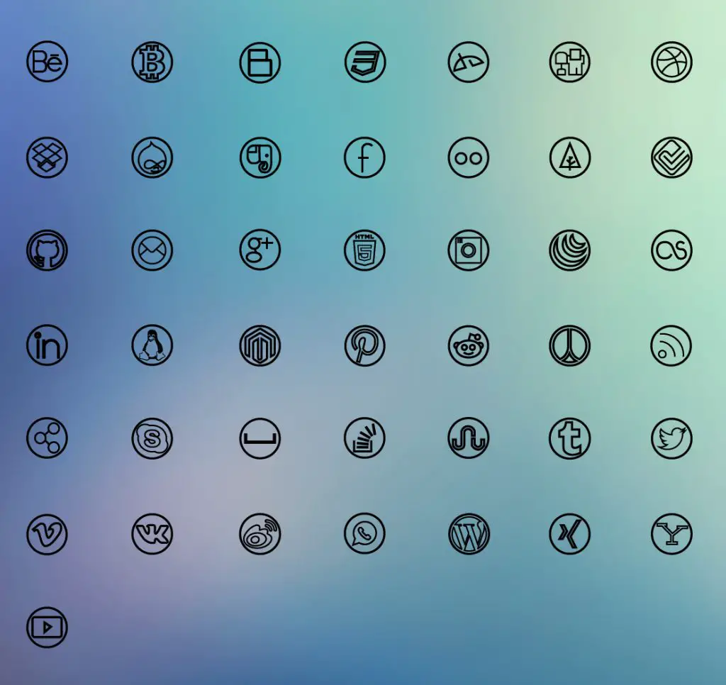 Free Social Line Icons