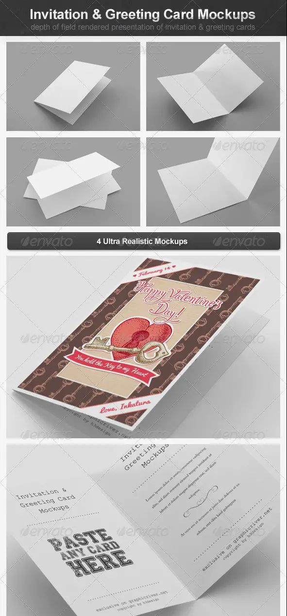 Invitation & Greeting Card Mockups