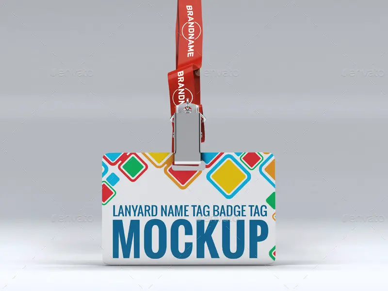 Lanyard Name Tag Badge Mockup