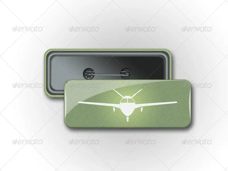 Pin Rectangle Button Badge Mockup