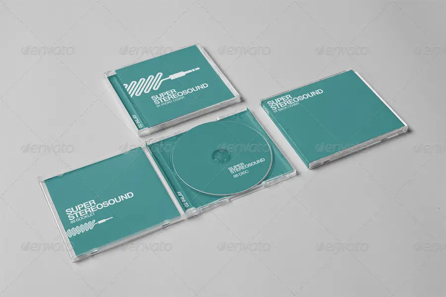 Realistic CD Jewel Case Mockup