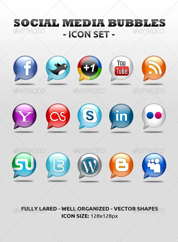 Social Media Bubbles Icons