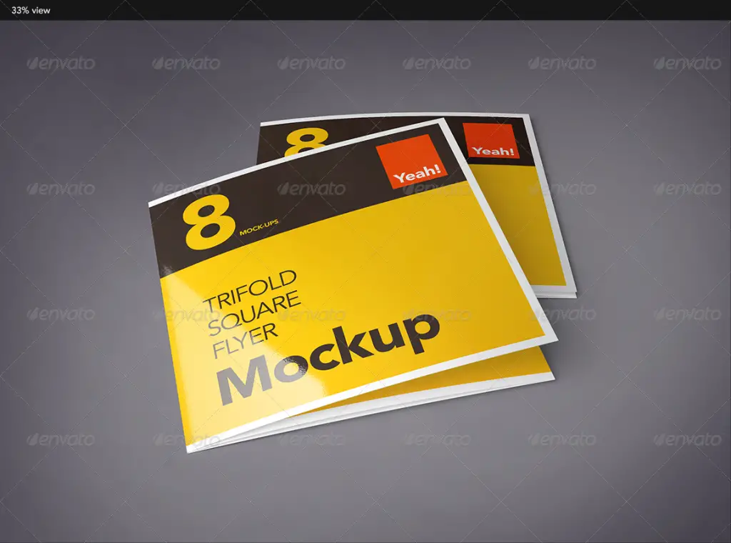 Square Tri-Fold Flyer Mockup